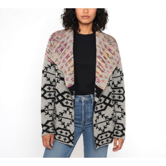 Soft Surroundings Calais Aztec Multicolored Open Front Boho Cardigan Size M - Picture 1 of 11
